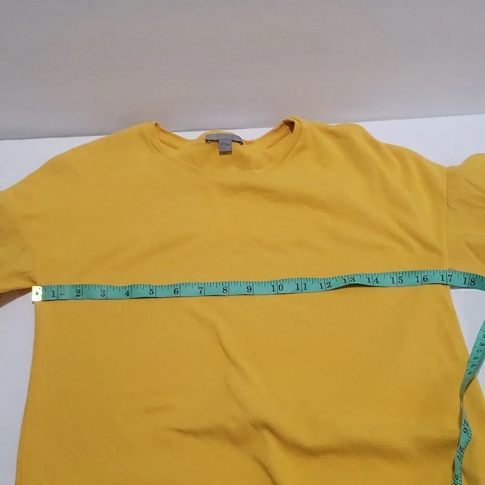 COS Mustard Yellow Petal Flutter Short Sleeve Top